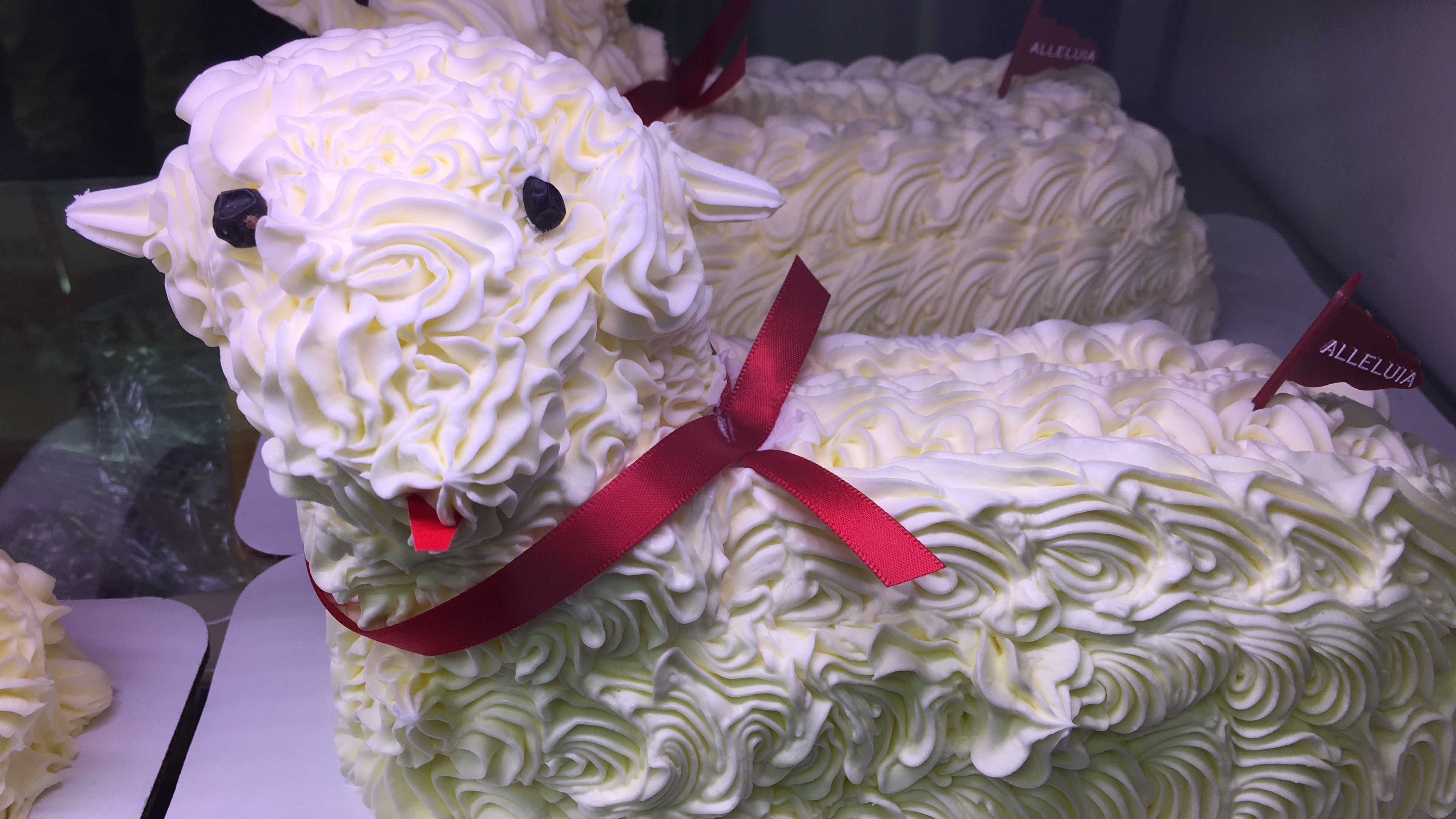 A butter lamb sitting at Broadway Market, a popular place to get a butter lamb.