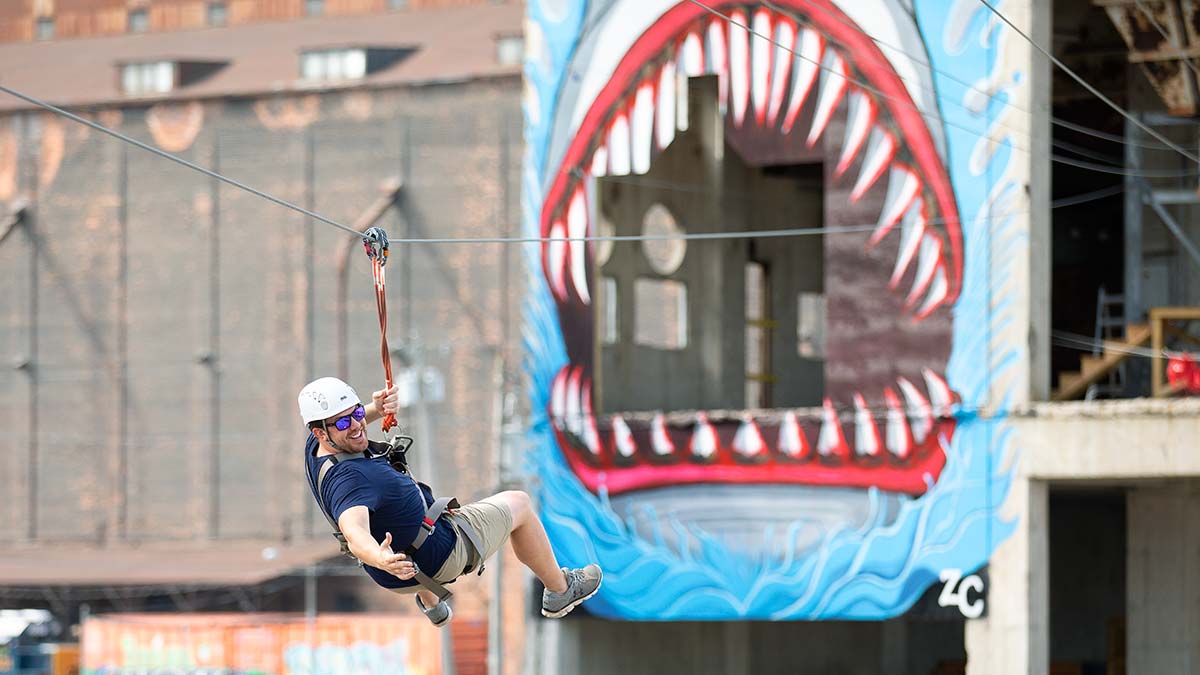 Ziplining at Buffalo RiverWorks