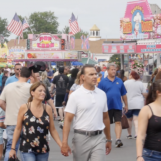 A crowd at the Erie County Fair