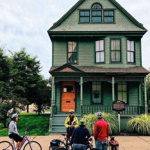 Bike tour outside of Nash House